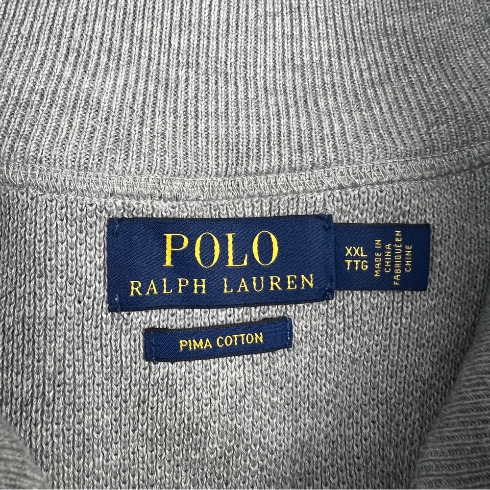 Polo Ralph Lauren Sleeveless Sweater Men’s XXL Full Zip Pima‎ Cotton Jacket Gray - Picture 7 of 14